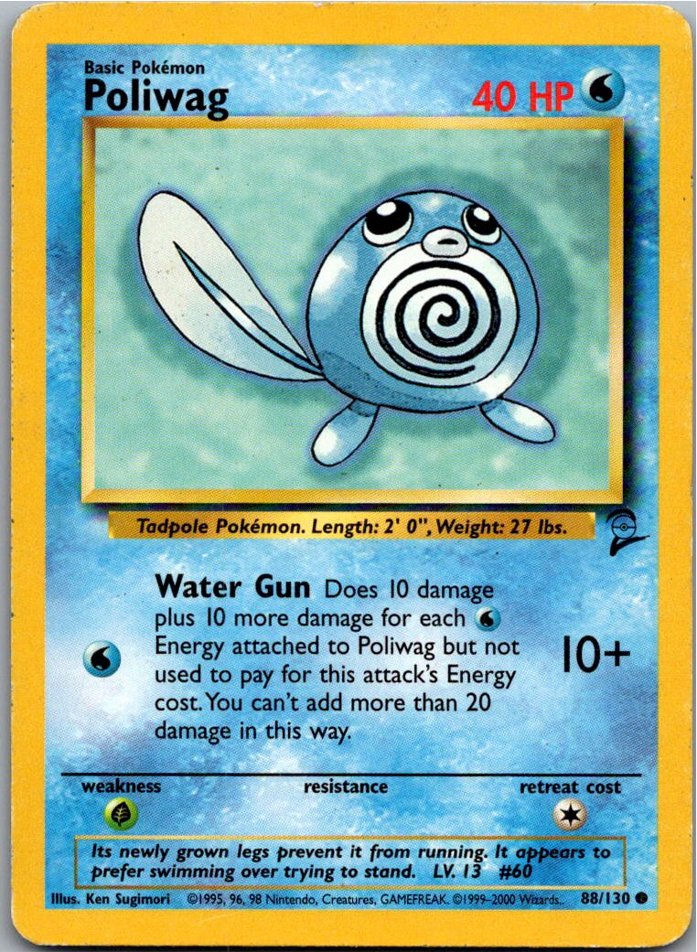 Poliwag Quapsel 88/130 Base Set 2 – Vorderseite