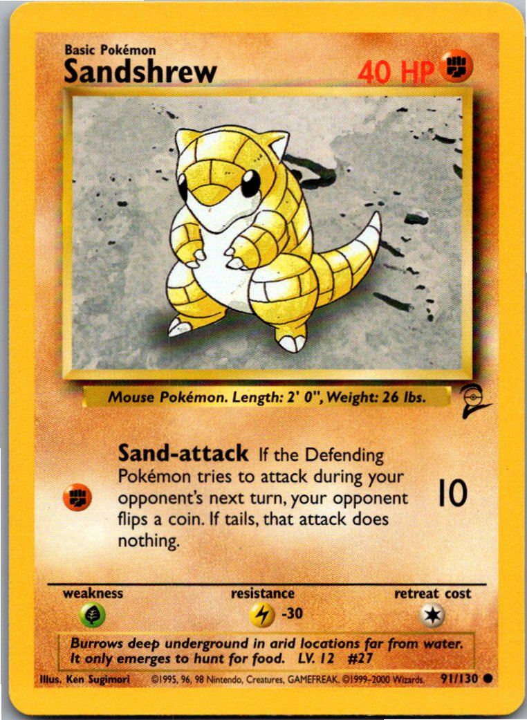 Sandshrew Sandan 91/130 Base Set 2 – Vorderseite
