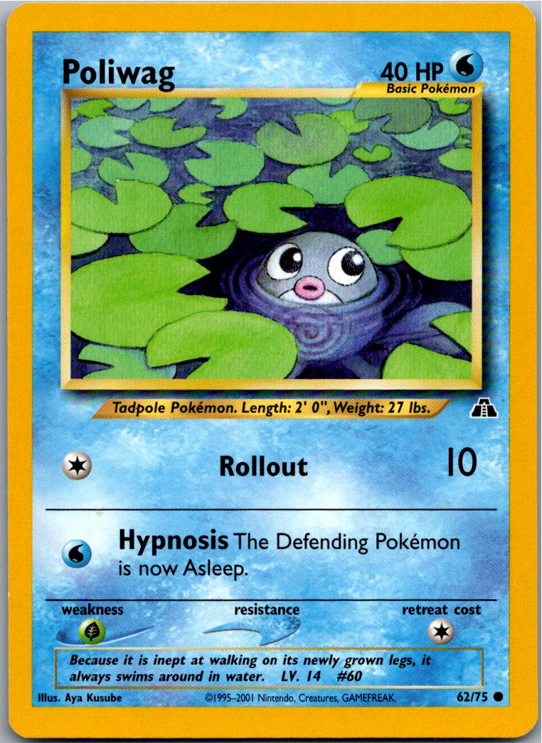 Poliwag Quapsel 62/75 Neo Entdeckung – Vorderseite