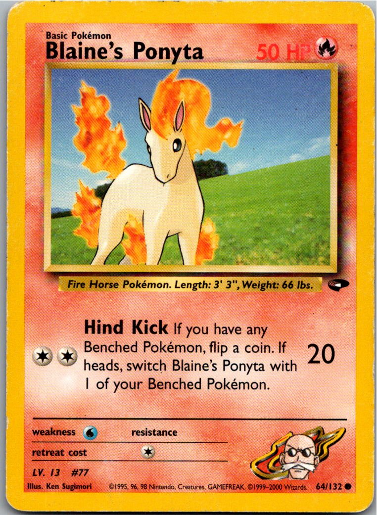 Blaine's Ponyta 64/132 Gym Challenge – Vorderseite