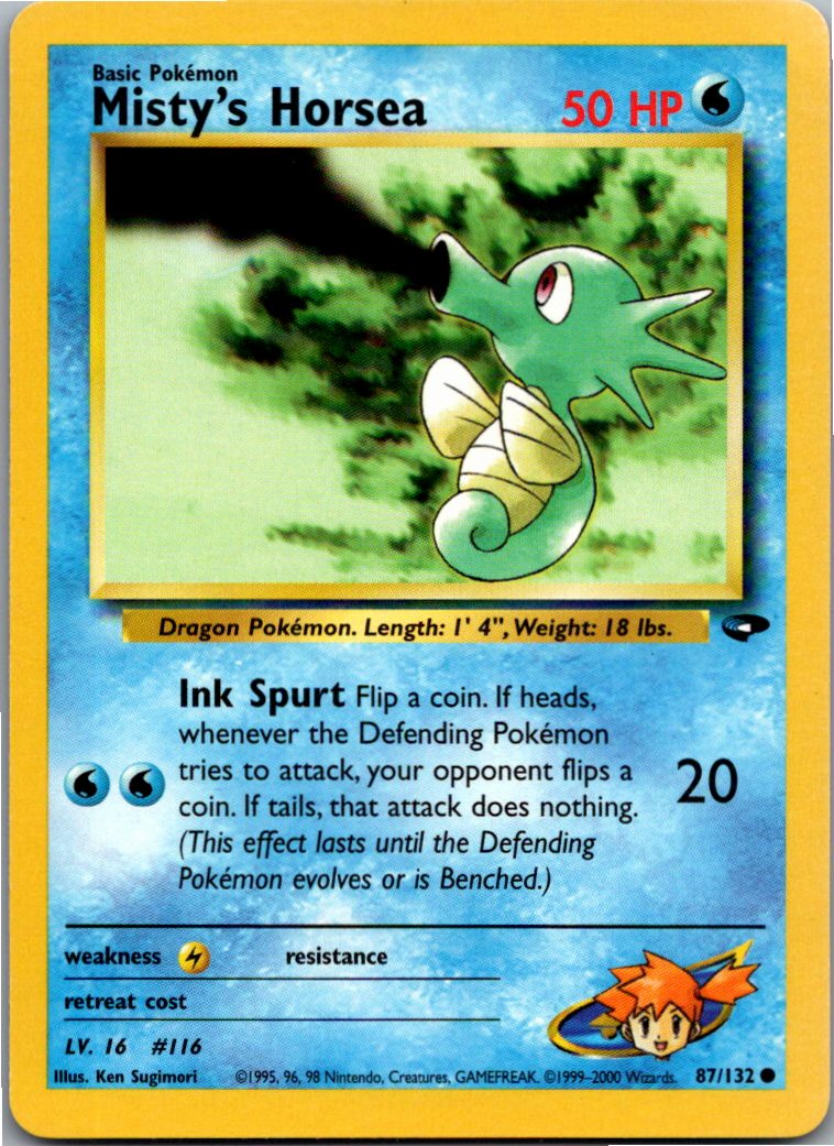 Misty's Horsea 87/132 Gym Challenge – Vorderseite