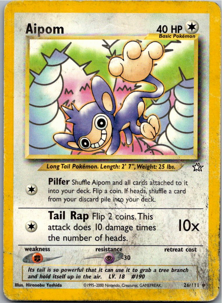 Aipom Griffel 26/111 Neo Genesis – Vorderseite