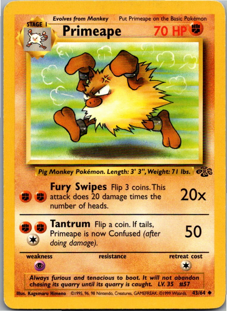 Primeape Rasaff 43/64 Dschungel – Vorderseite