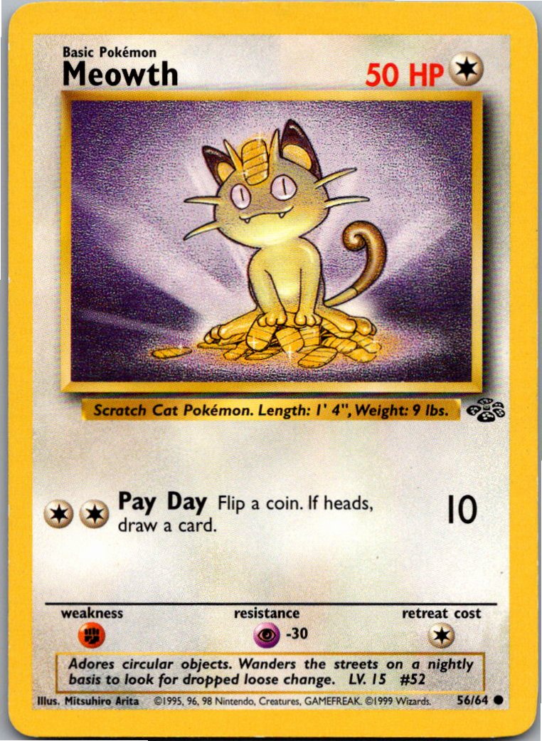 Meowth Mauzi 56/64 Dschungel – Vorderseite