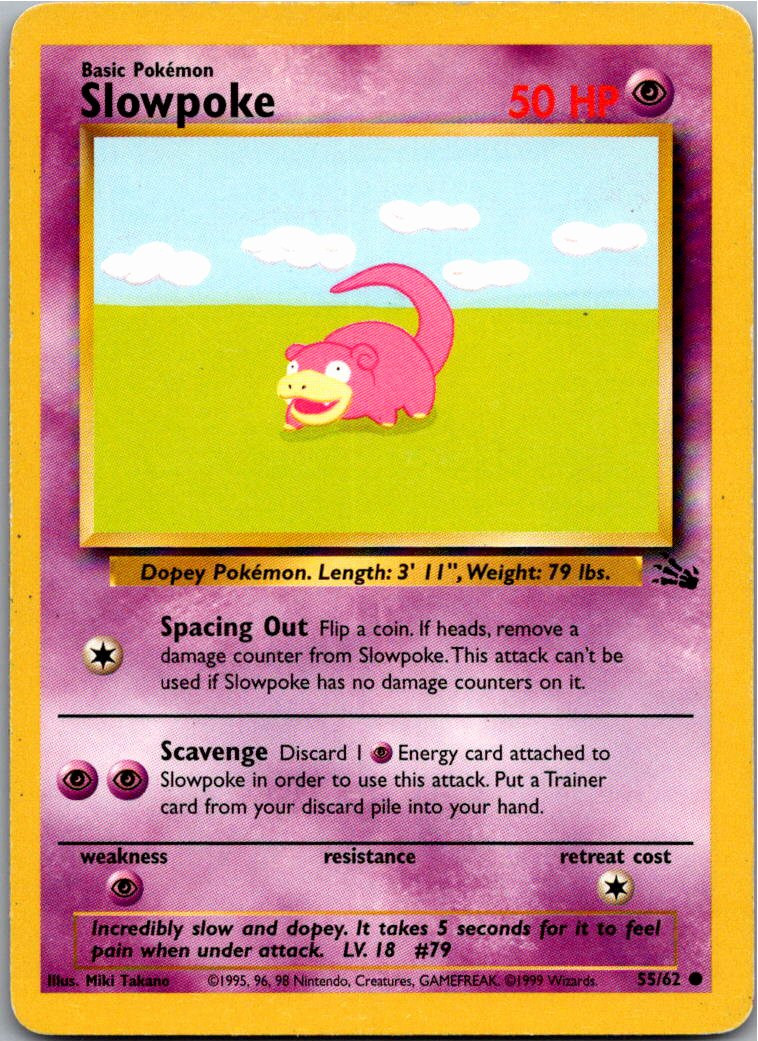Slowpoke Flegmon 55/62 Fossil – Vorderseite
