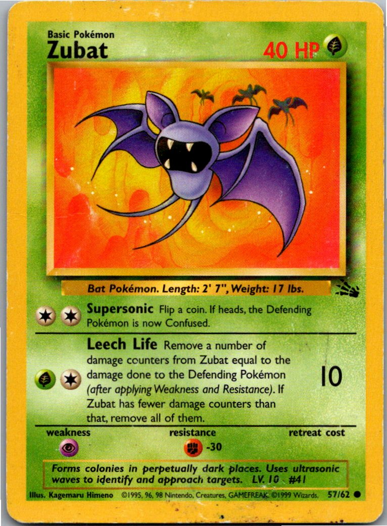 Zubat 57/62 Fossil – Vorderseite