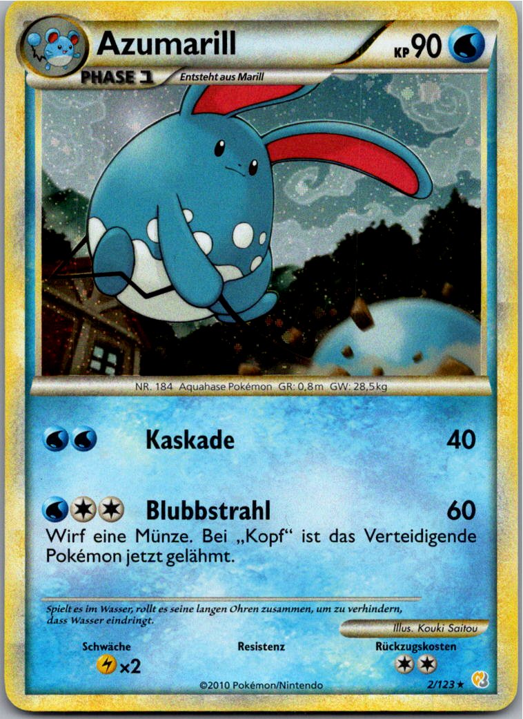 Azumarill 2/123 HeartGold SoulSilver – Vorderseite