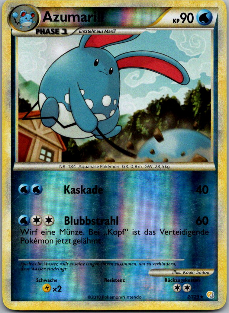 Azumarill 2/123 HeartGold SoulSilver – Vorderseite