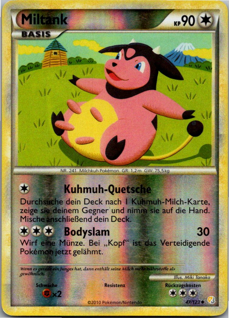 Miltank 47/123 HeartGold SoulSilver – Vorderseite