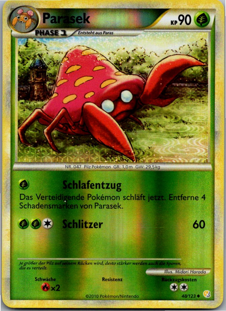 Parasek 48/123 HeartGold SoulSilver – Vorderseite