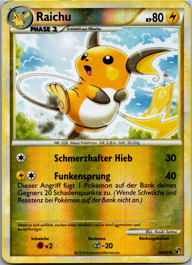 Raichu 33/90 Unerschrocken – Vorderseite