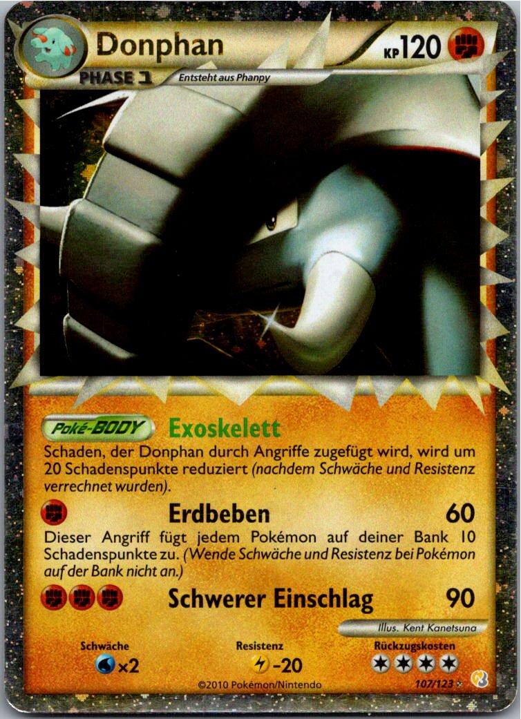 Donphan 107/123 HeartGold SoulSilver – Vorderseite