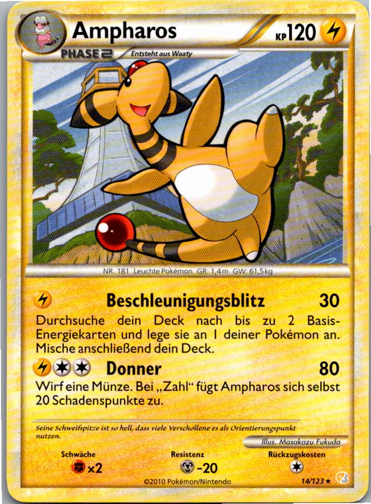 Ampharos 14/123 HeartGold SoulSilver – Vorderseite