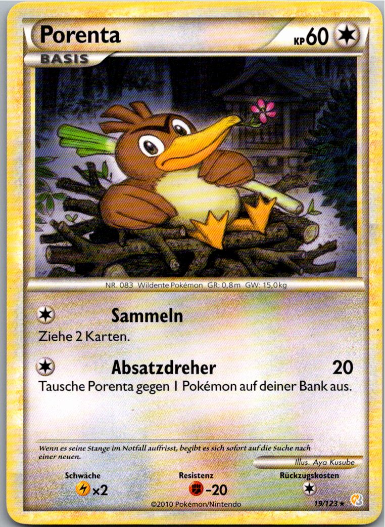 Porenta 19/123 HeartGold SoulSilver – Vorderseite