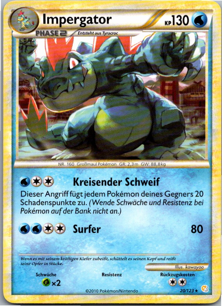 Impergator 20/123 HeartGold SoulSilver – Vorderseite