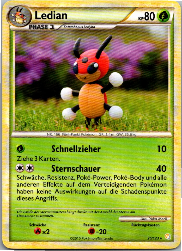 Ledian 25/123 HeartGold SoulSilver – Vorderseite