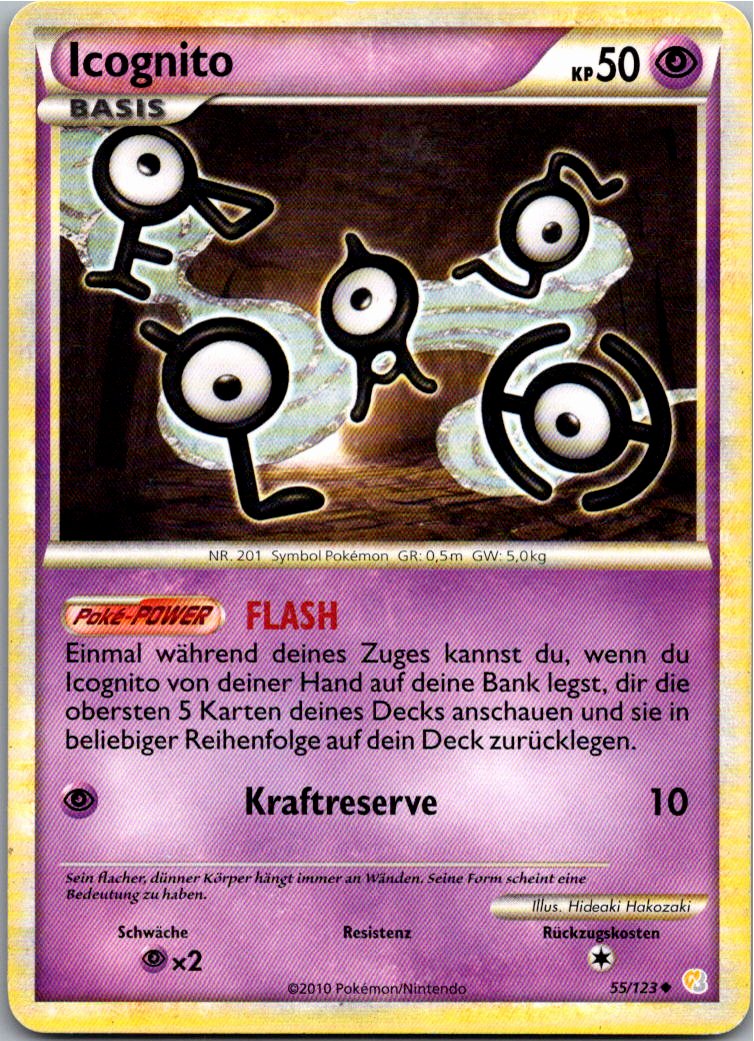 Icognito 55/123 HeartGold SoulSilver – Vorderseite
