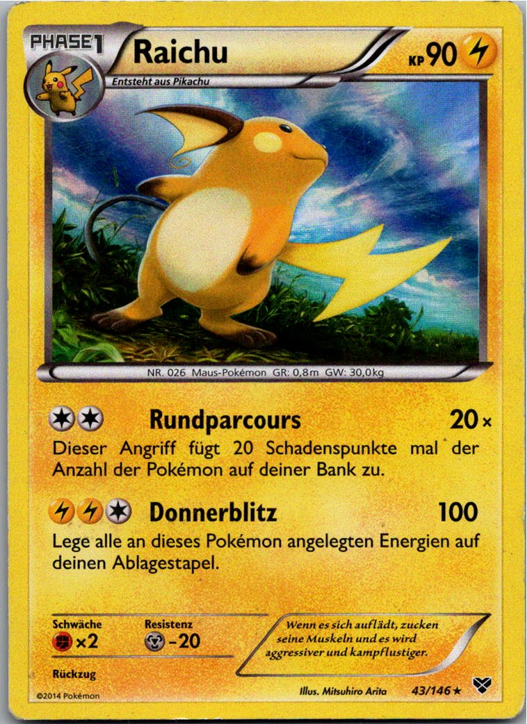Raichu 43/146 XY – Vorderseite