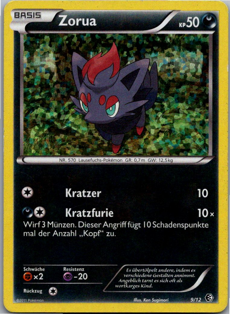 Zorua 9/12 McDonald's Collection 2011 – Vorderseite