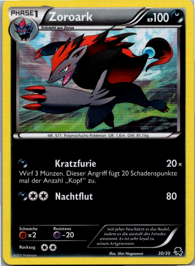 Zoroark 30/30 BW trainer Kit (Zoroark) – Vorderseite