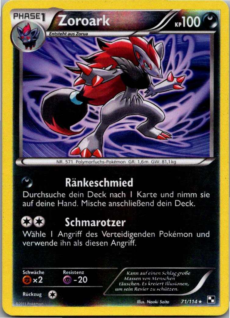 Zoroark 071/114 Schwarz & Weiß – Vorderseite