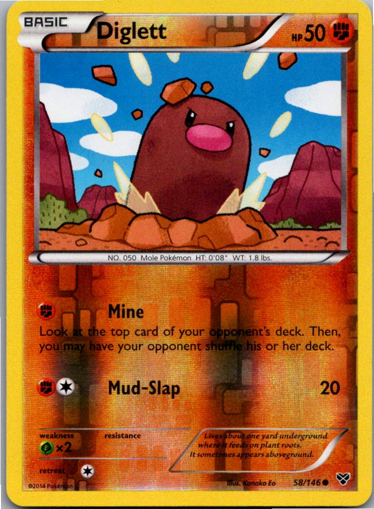 Diglett Digda 58/146 XY – Vorderseite