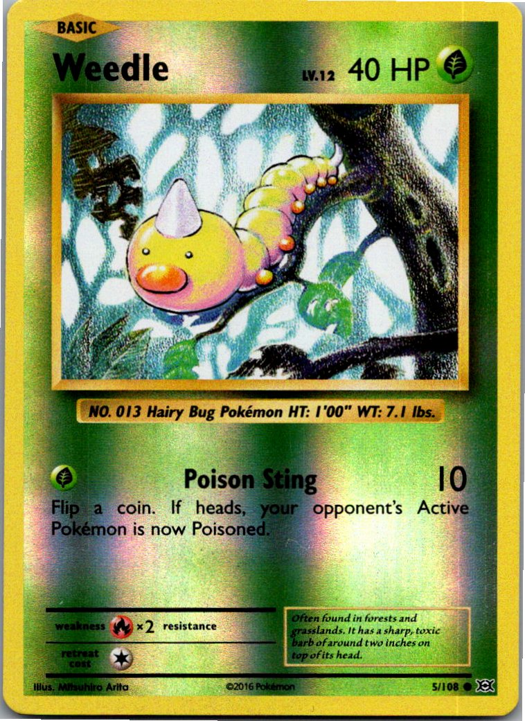 Weedle Hornliu 5/108 Evolution – Vorderseite