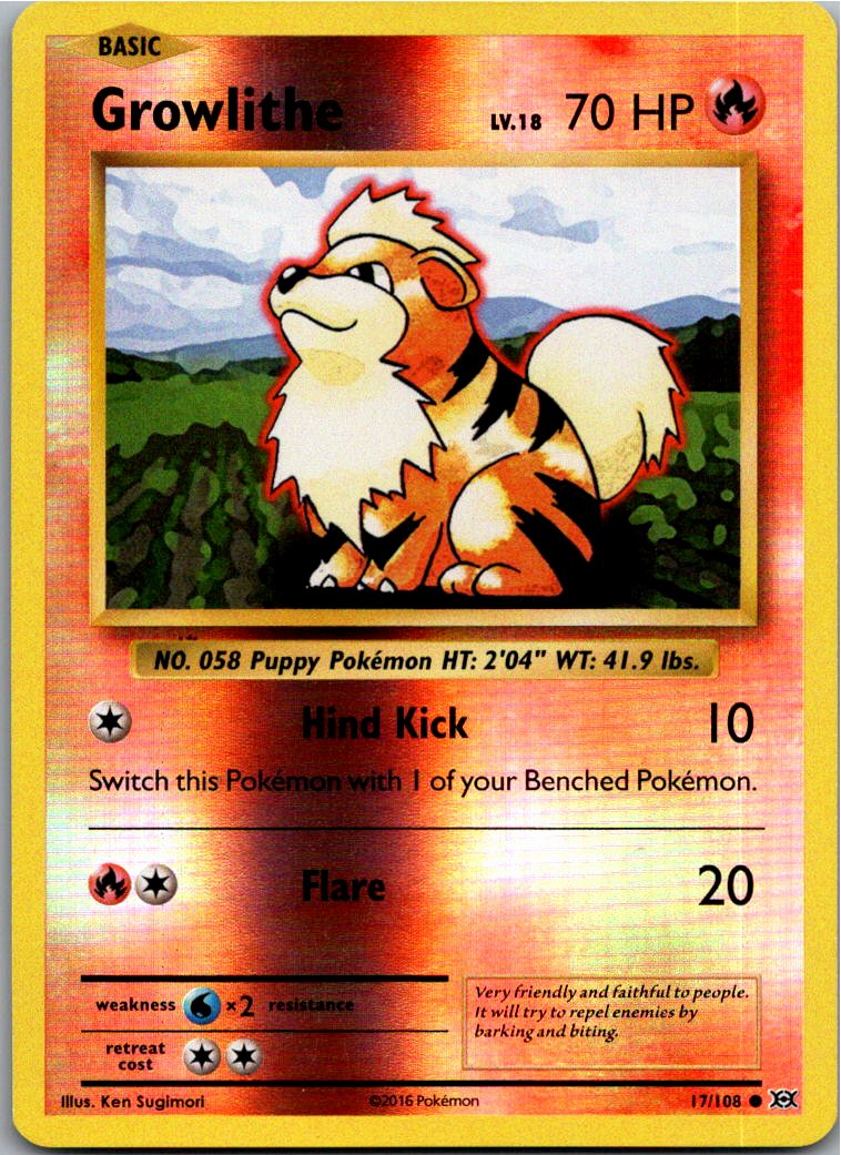 Growlithe Fukano 17/108 Evolution – Vorderseite