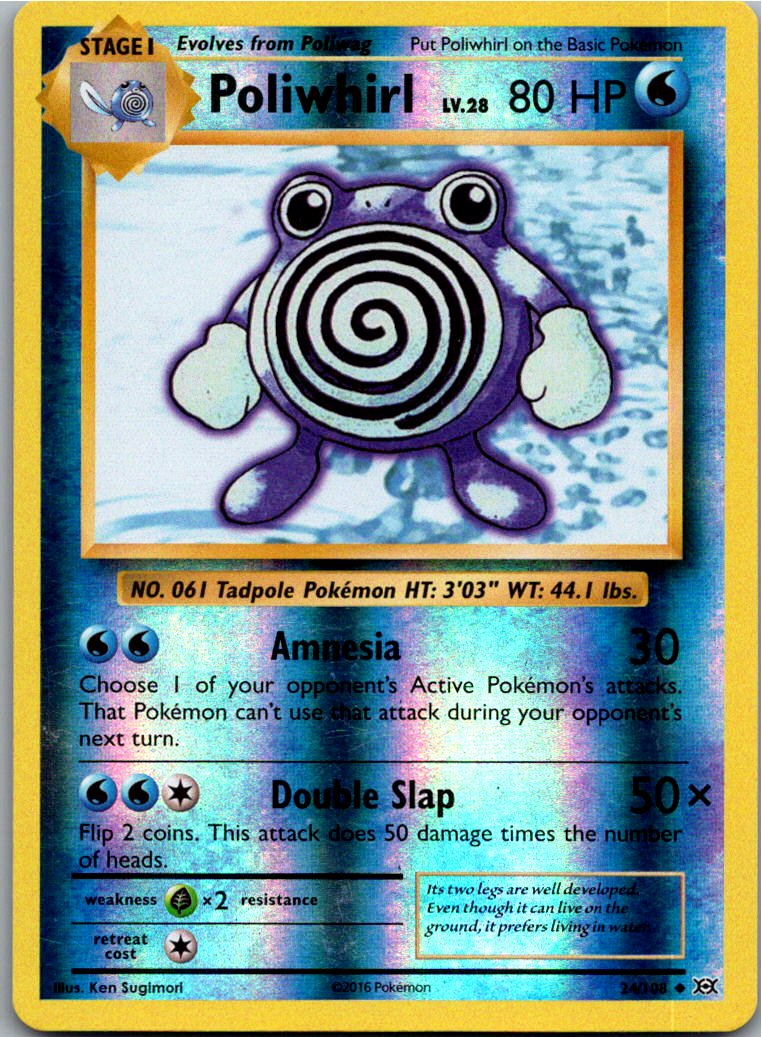 Poliwhirl Quaputzi 24/108 Evolution – Vorderseite