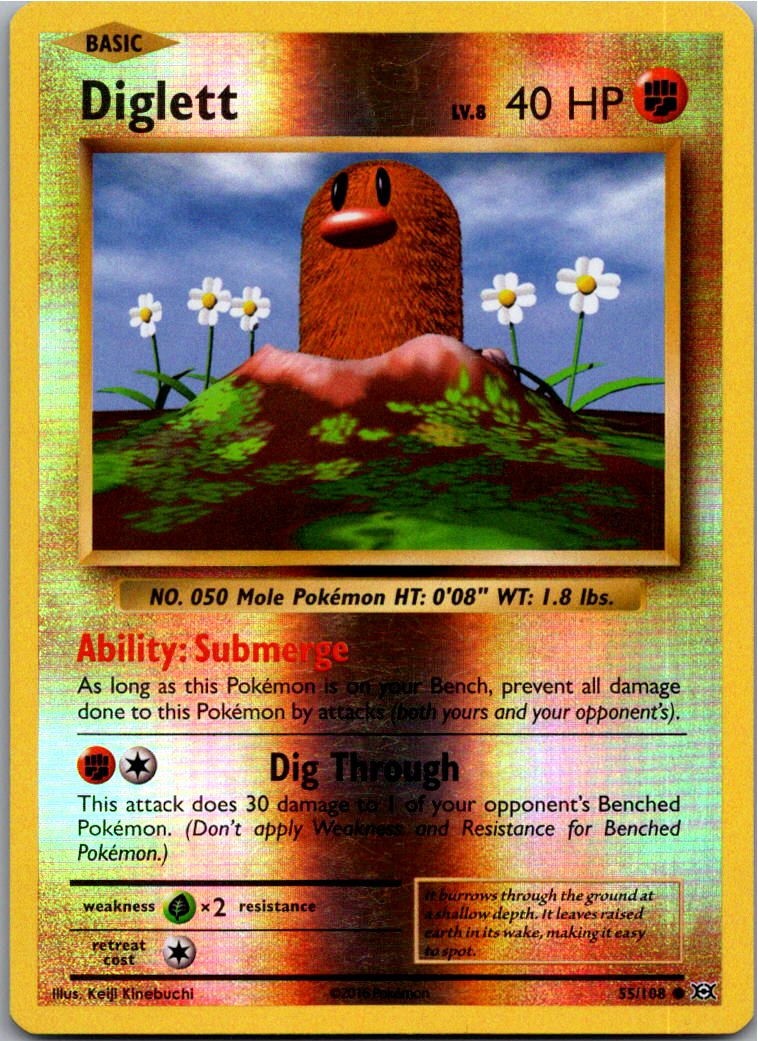 Diglett Digda 55/108 Evolution – Vorderseite