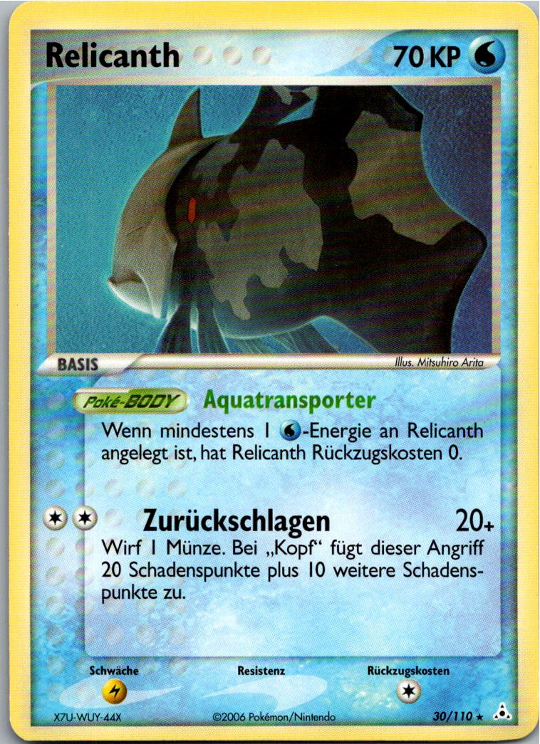 Relicanth 30/110 EX Holon Phantoms – Vorderseite