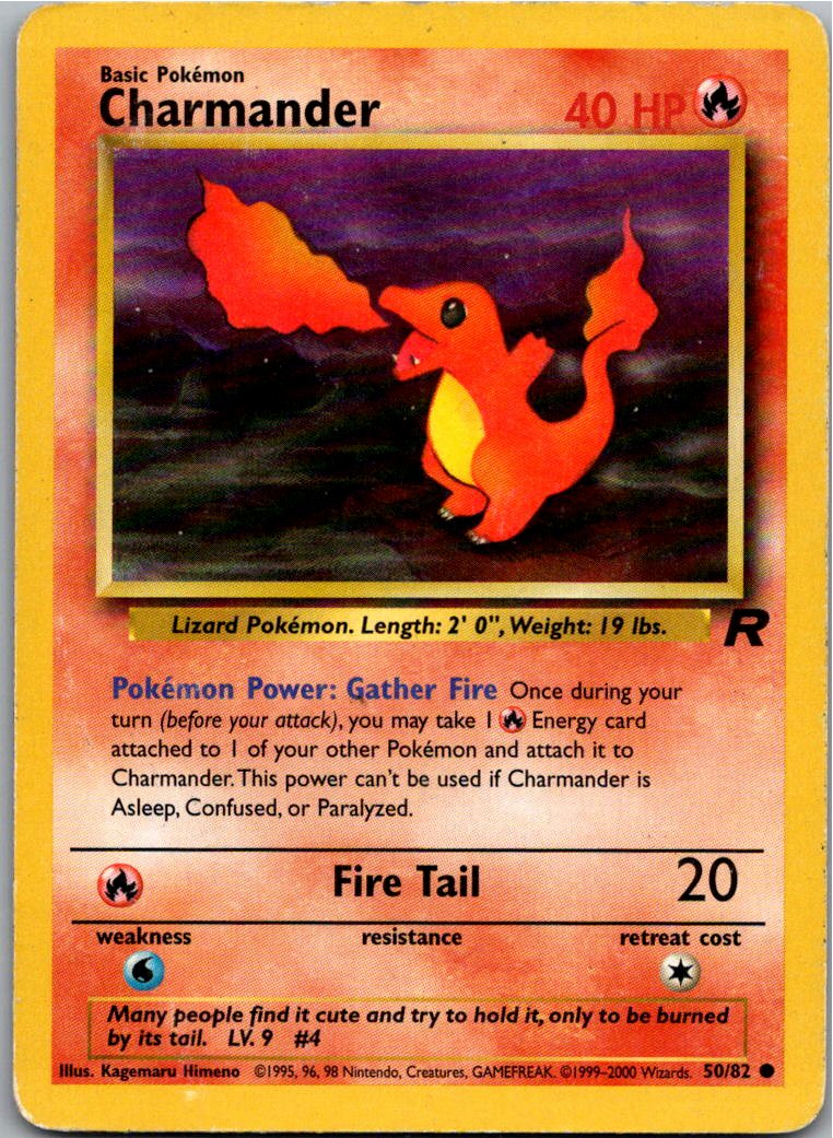 Charmander Glumanda 50/82 Team Rocket – Vorderseite