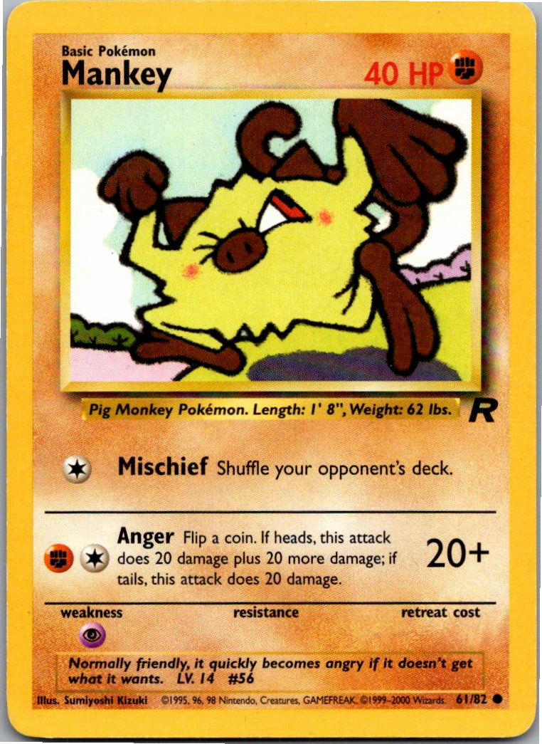 Mankey Menki 61/82 Team Rocket – Vorderseite