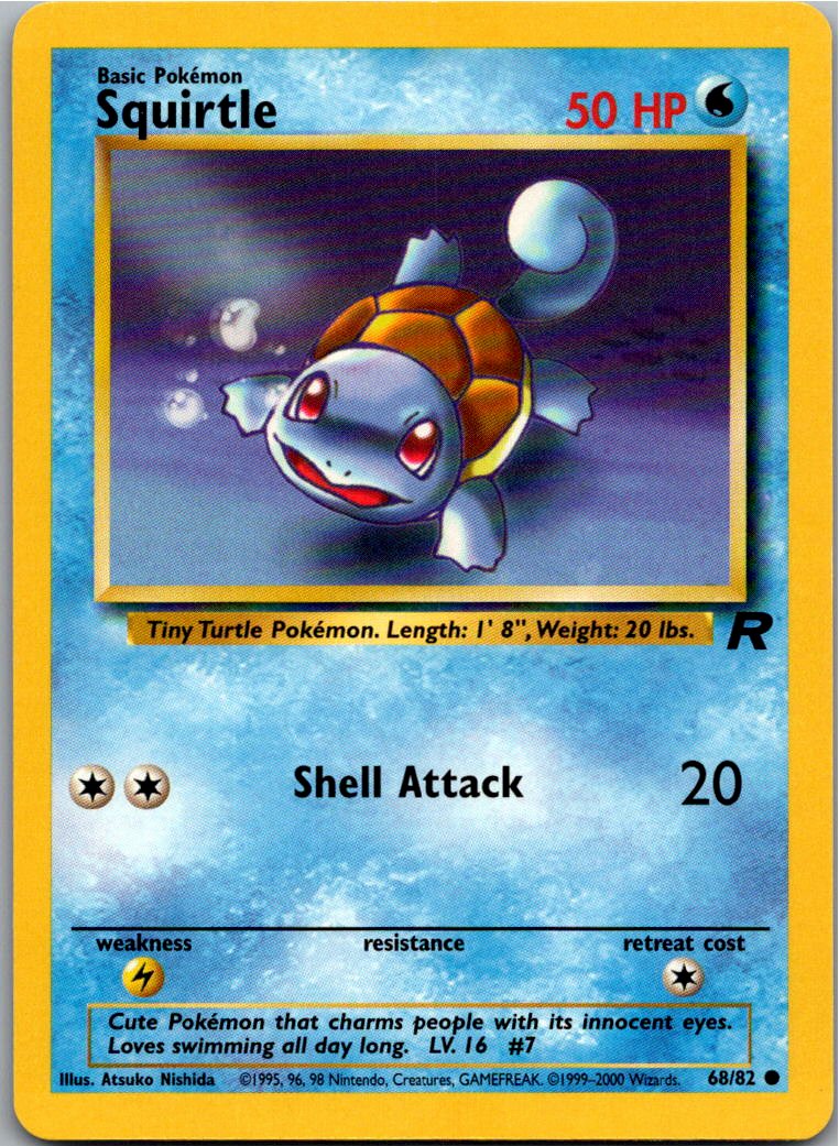 Squirtle Schiggy 68/82 Team Rocket – Vorderseite