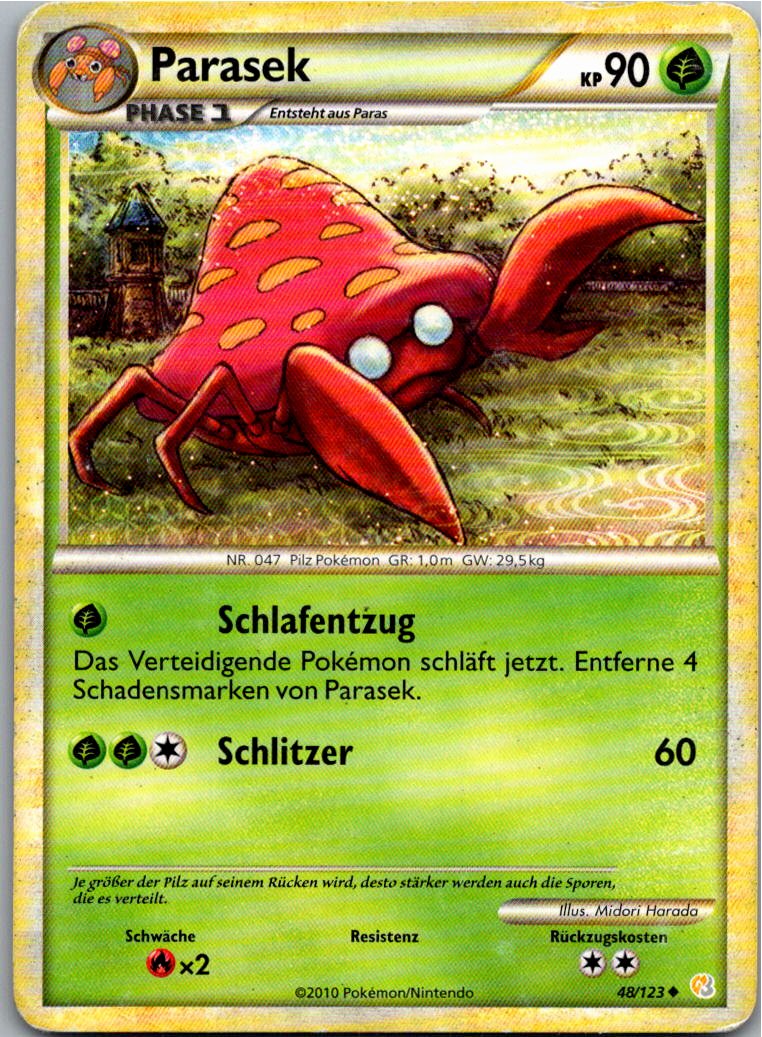 Parasek 48/123 HeartGold SoulSilver – Vorderseite