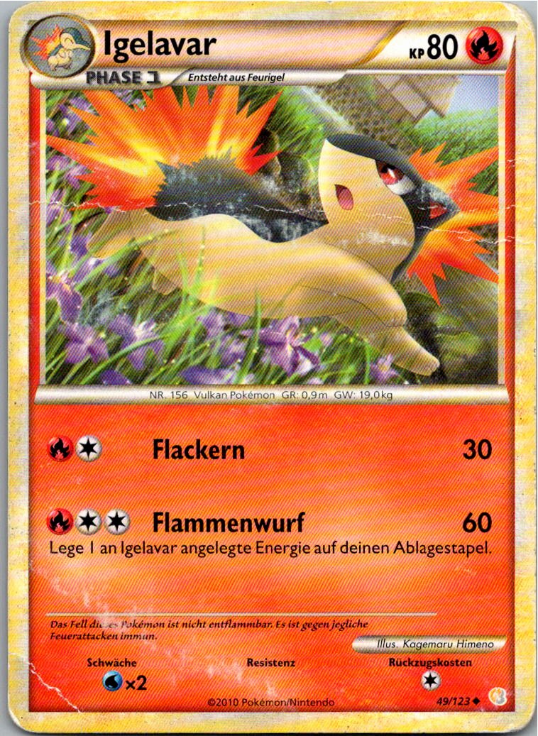 Igelavar 49/123 HeartGold SoulSilver – Vorderseite