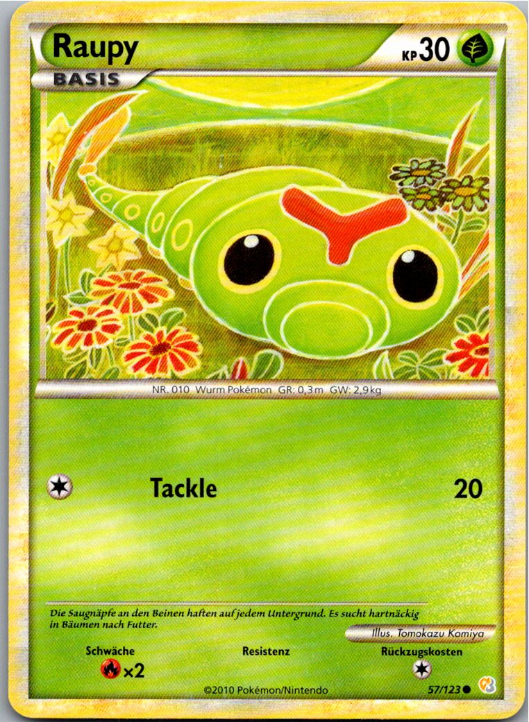 Raupy 57/123 HeartGold SoulSilver – Vorderseite