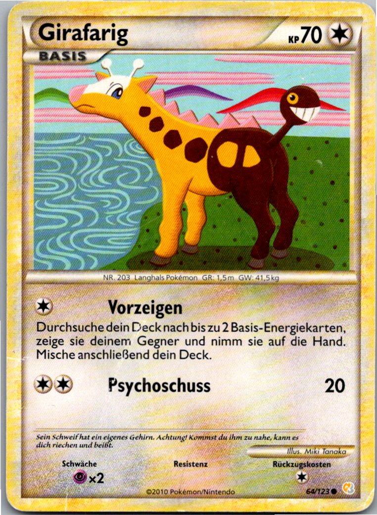 Girafarig 64/123 HeartGold SoulSilver – Vorderseite