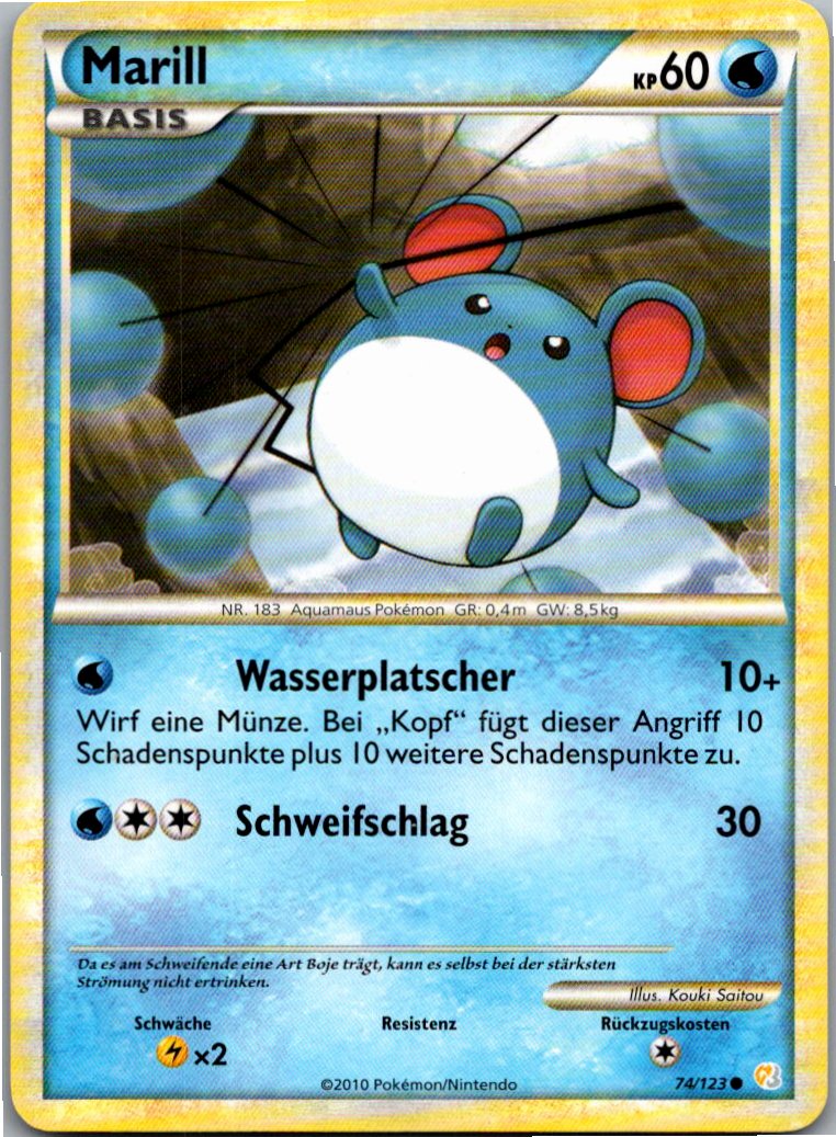 Marill 74/123 HeartGold SoulSilver – Vorderseite
