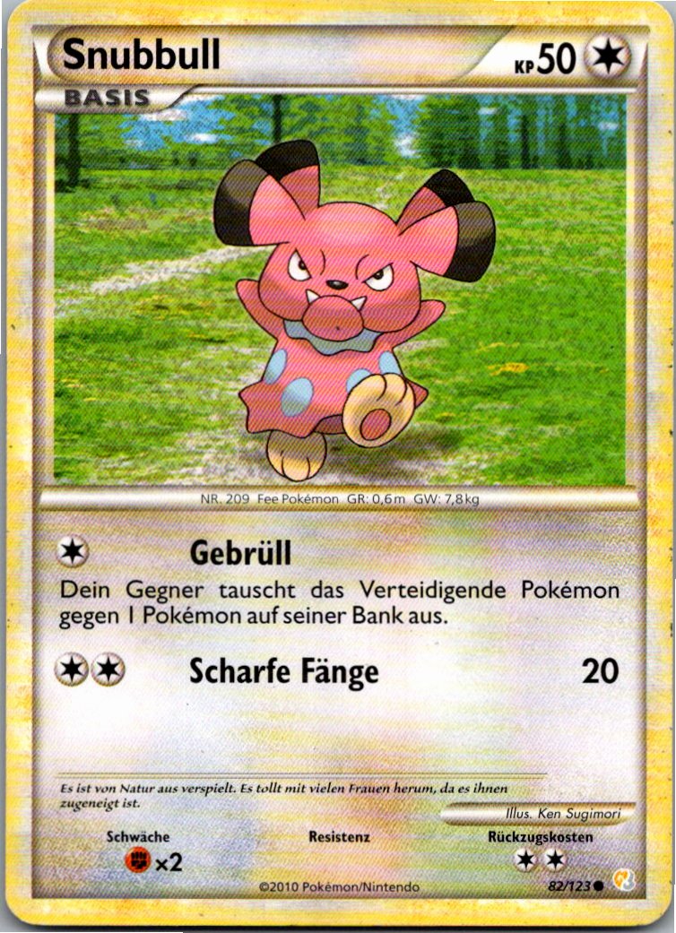 Snubbull 82/123 HeartGold SoulSilver – Vorderseite