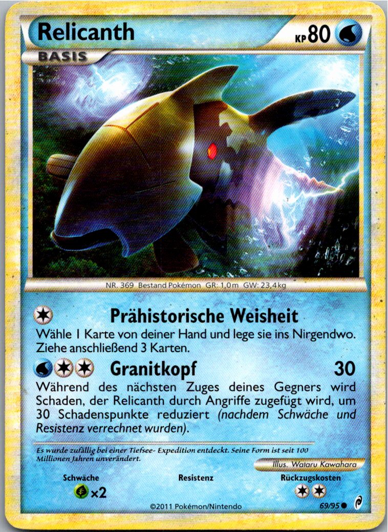 Relicanth 69/95 Ruf der Legenden – Vorderseite