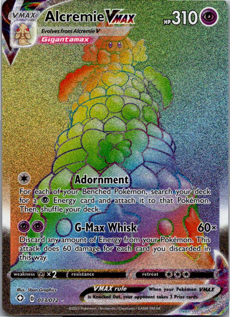 Alcremie VMAX Pokusan VMAX 073/072 Glänzendes Schicksal – Vorderseite
