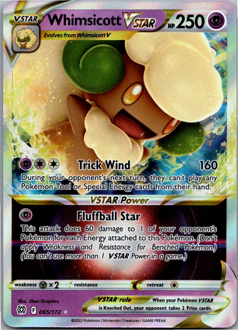 Whimsicott VSTAR Elfun VSTAR 065/172 Strahlende Sterne – Vorderseite