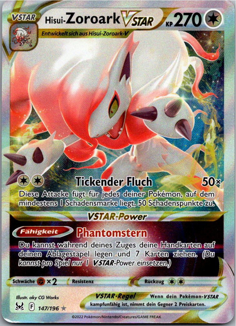 Hisui-Zoroark VSTAR 147/196 Verlorener Ursprung – Vorderseite