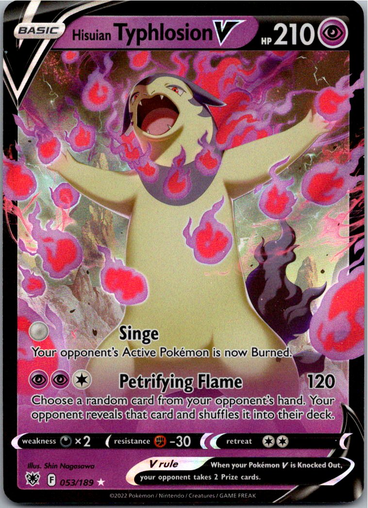 Hisuian Typhlosion V Typhlosion V 053/189 Astralglanz – Vorderseite