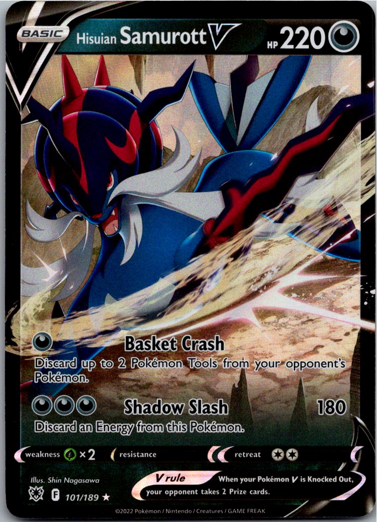 Hisuian Samurott V Samurott V 101/189 Astralglanz – Vorderseite