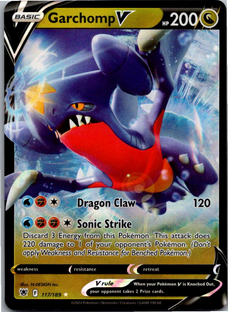 Garchomp V Knakrack V 117/189 Astralglanz – Vorderseite