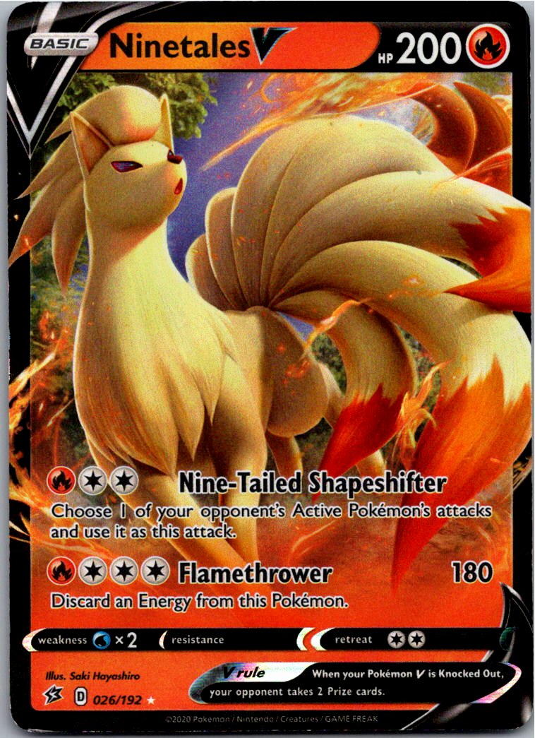 Ninetales V Vulnona V 026/192 Clash der Rebellen – Vorderseite