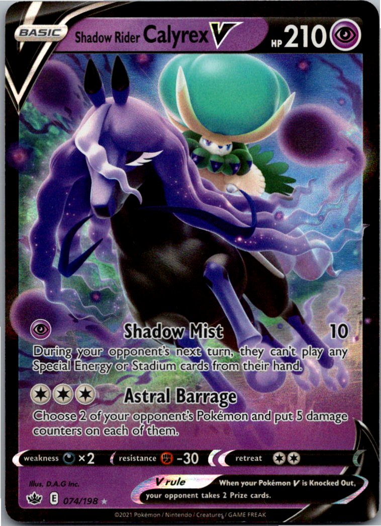 Shadow Rider Calyrex V Calyrex V 074/198 Schaurige Herrschaft – Vorderseite