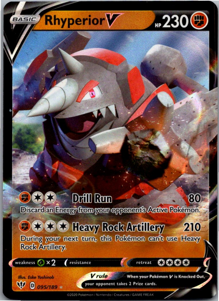 Rhyperior V Rihornior V 095/189 Flammende Finsternis – Vorderseite